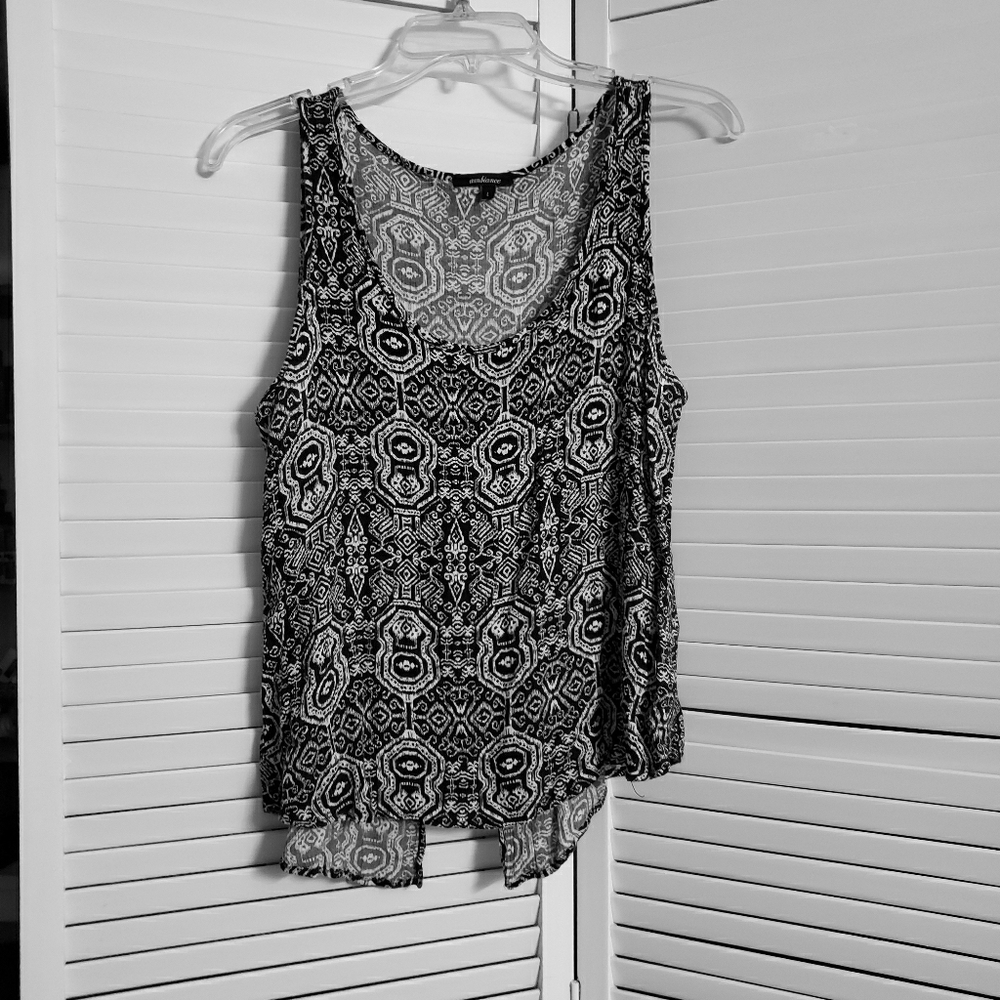 Black and white patterned  tank top